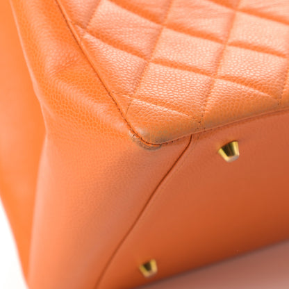 Chanel Caviar Quilted Grand Shopping Tote GST Orange 13 of 19
