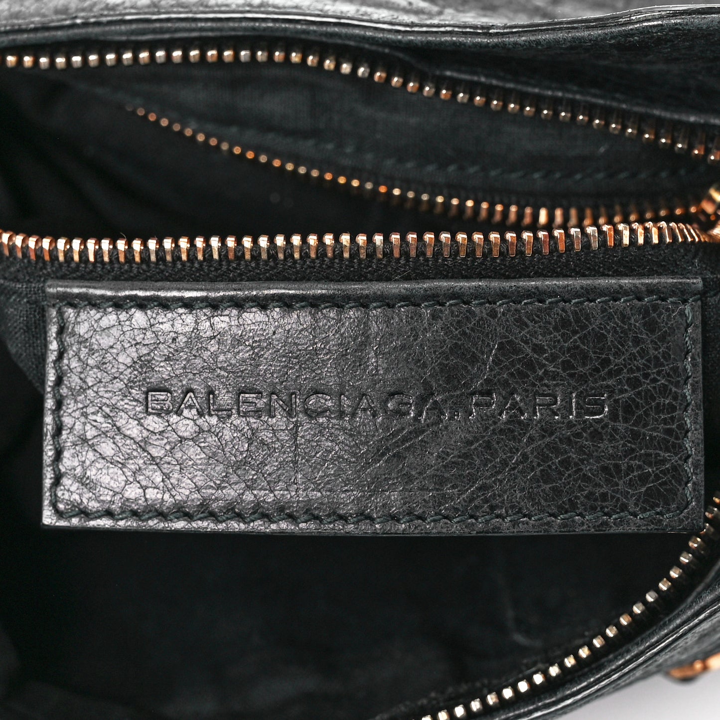 Agneau Giant 12 Rose Gold Hardware Hip Black