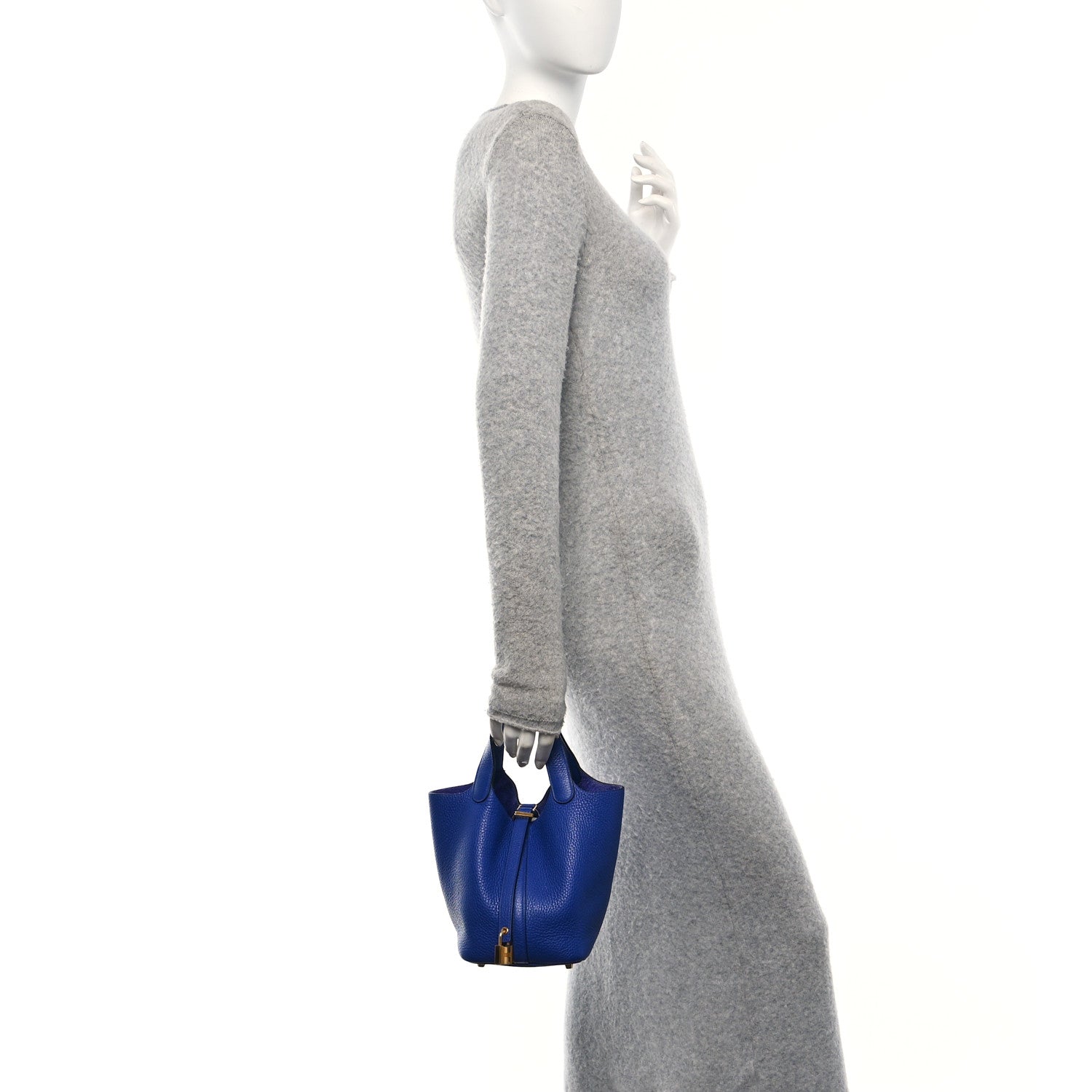 Hermes Taurillon Clemence Picotin Lock 18 PM Bleu Electrique 2 of 12
