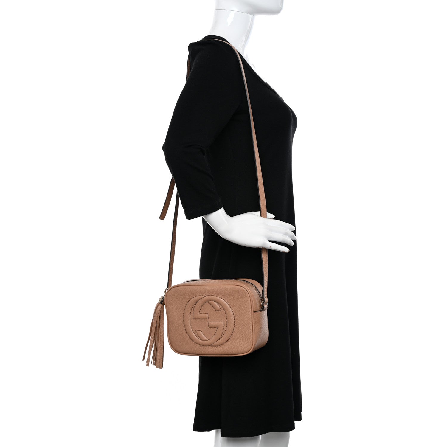 Gucci Pebbled Calfskin Small Soho Disco Bag Camelia 2 of 10
