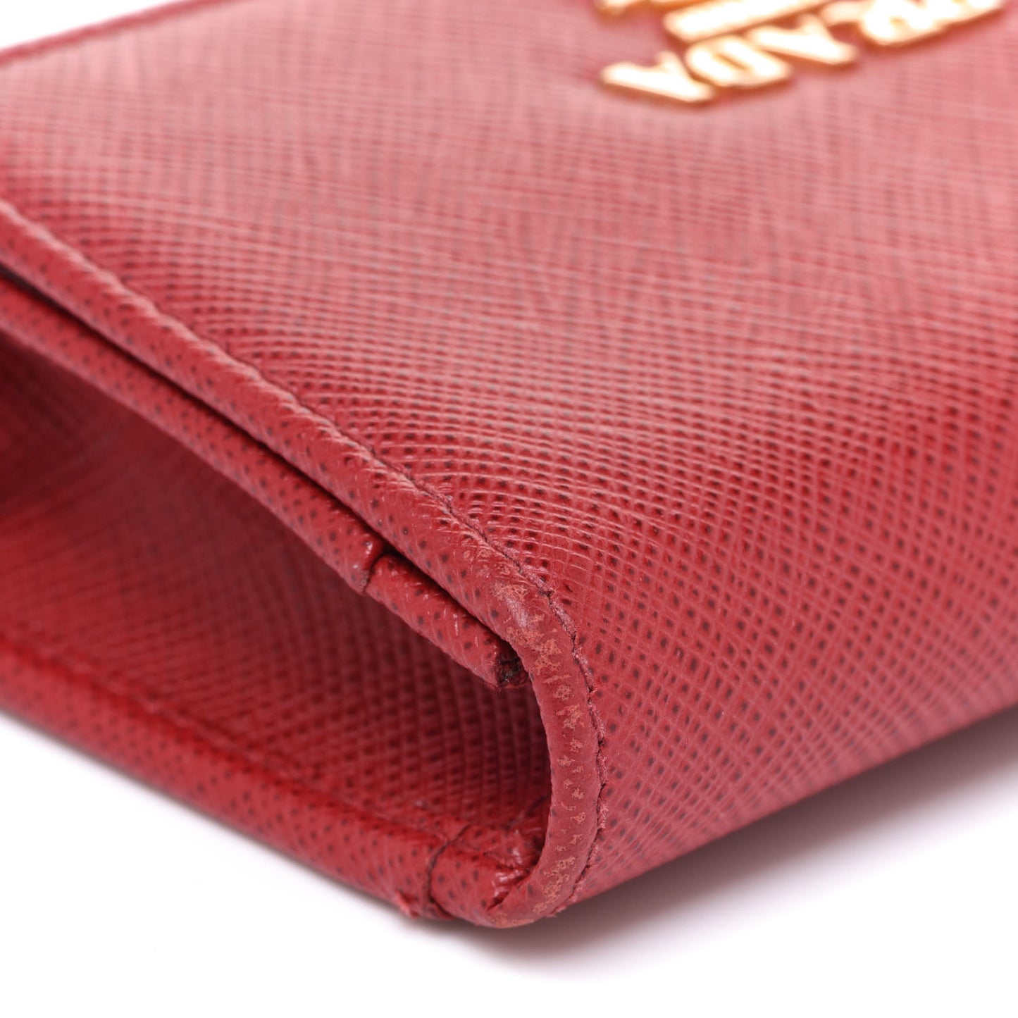 Saffiano Metal Card Holder Rosso