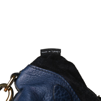 Miu Miu Goatskin Madras Zip Crossbody Bag Navy 7 of 14