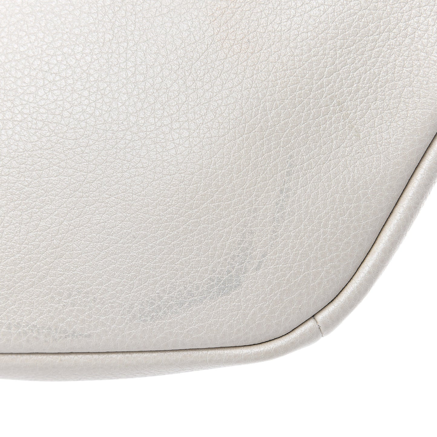 Grained Calfskin Small Logo Belt Bag White