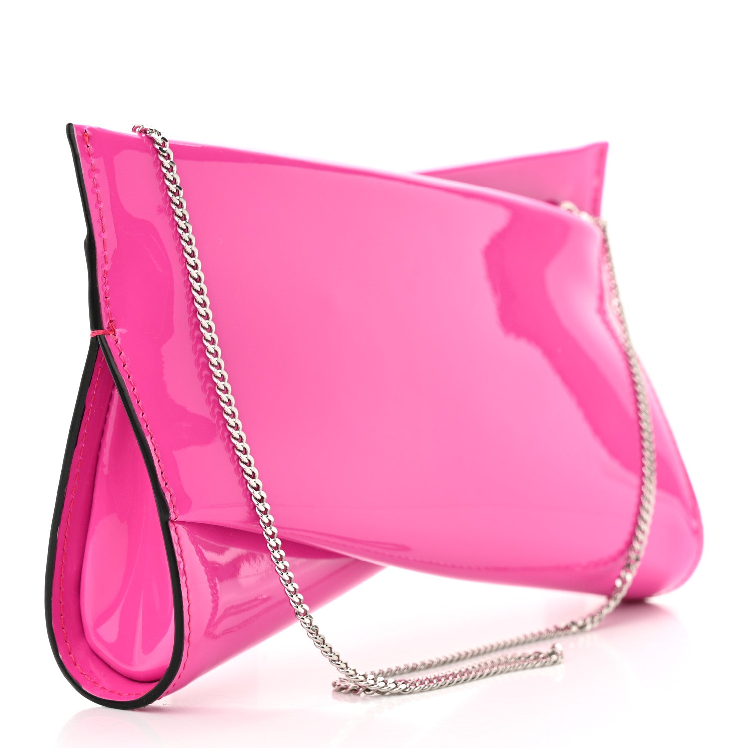 Christian Louboutin Patent Small Loubi Twist Zip Chain Clutch Bag Bolerose 2 of 10