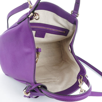 Gucci Pebbled Calfskin Small Soho Shoulder Bag Shine Purple 4 of 6
