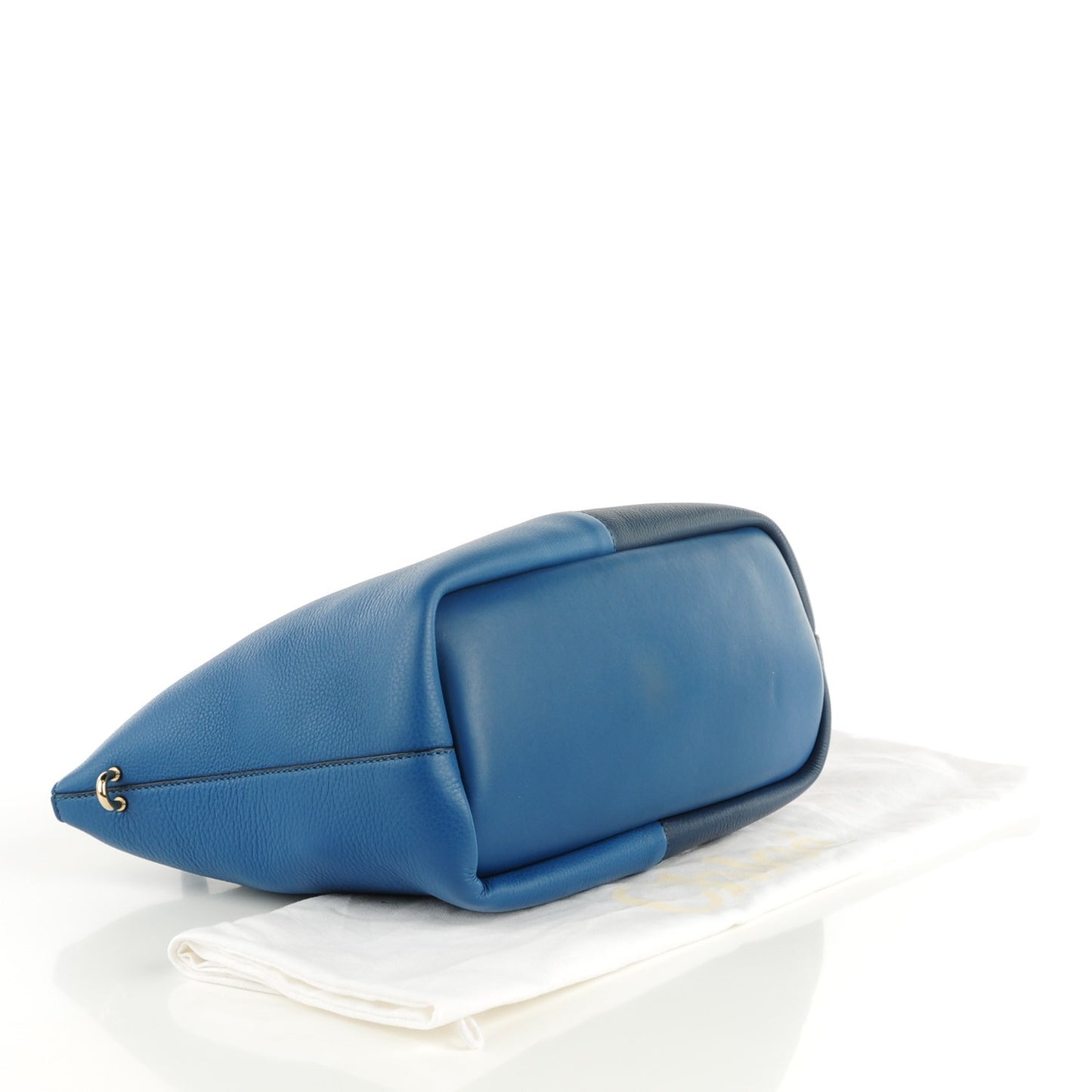 Pebbled Calfskin Medium Baylee Bi-Color Tote Cobalt Navy