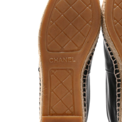 Chanel Lambskin CC Espadrilles 37 Black 6 of 8
