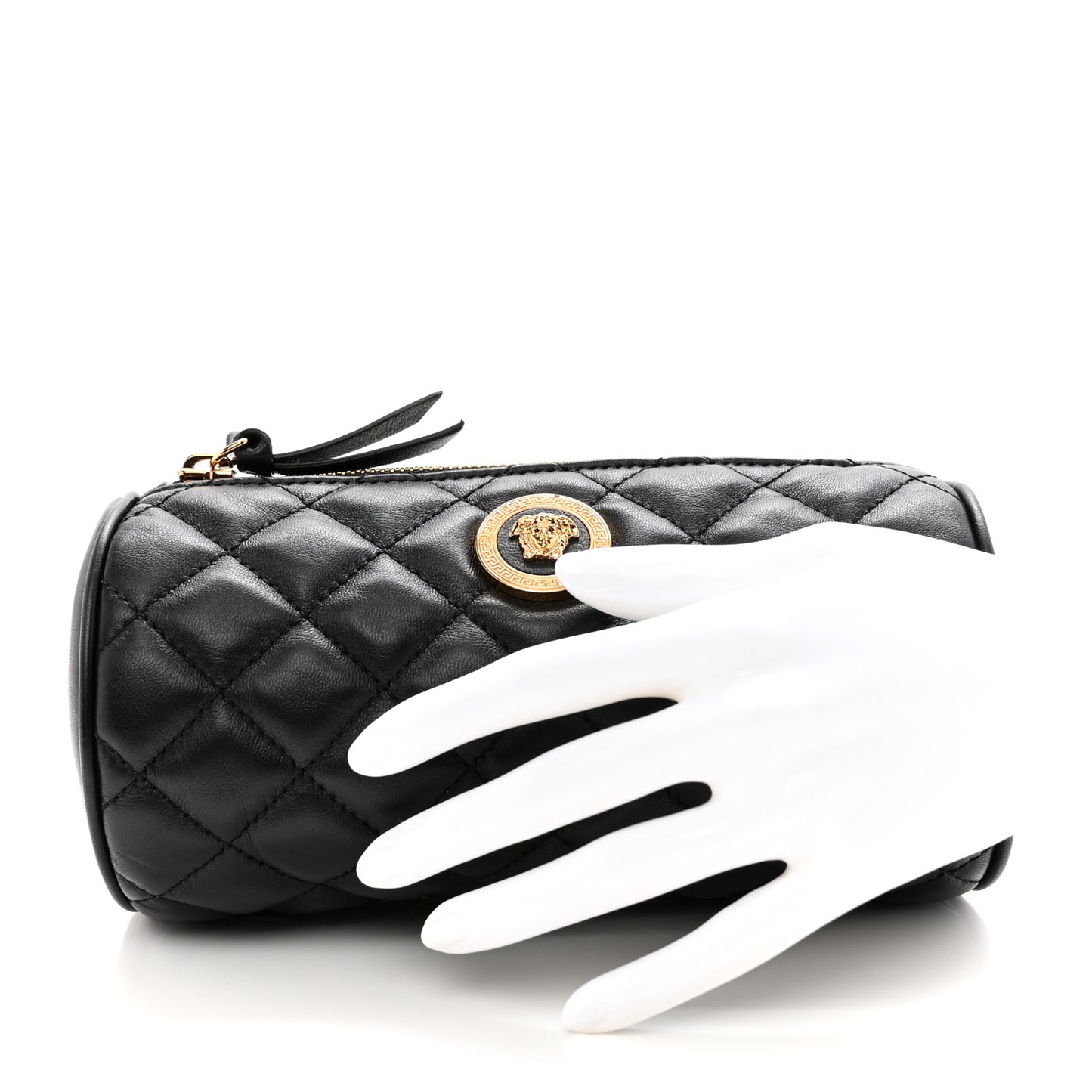 Nappa Quilted Medusa Pouch Black