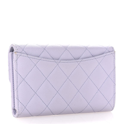 Chanel Caviar Quilted Medium Flap Wallet Light Purple 3 of 14