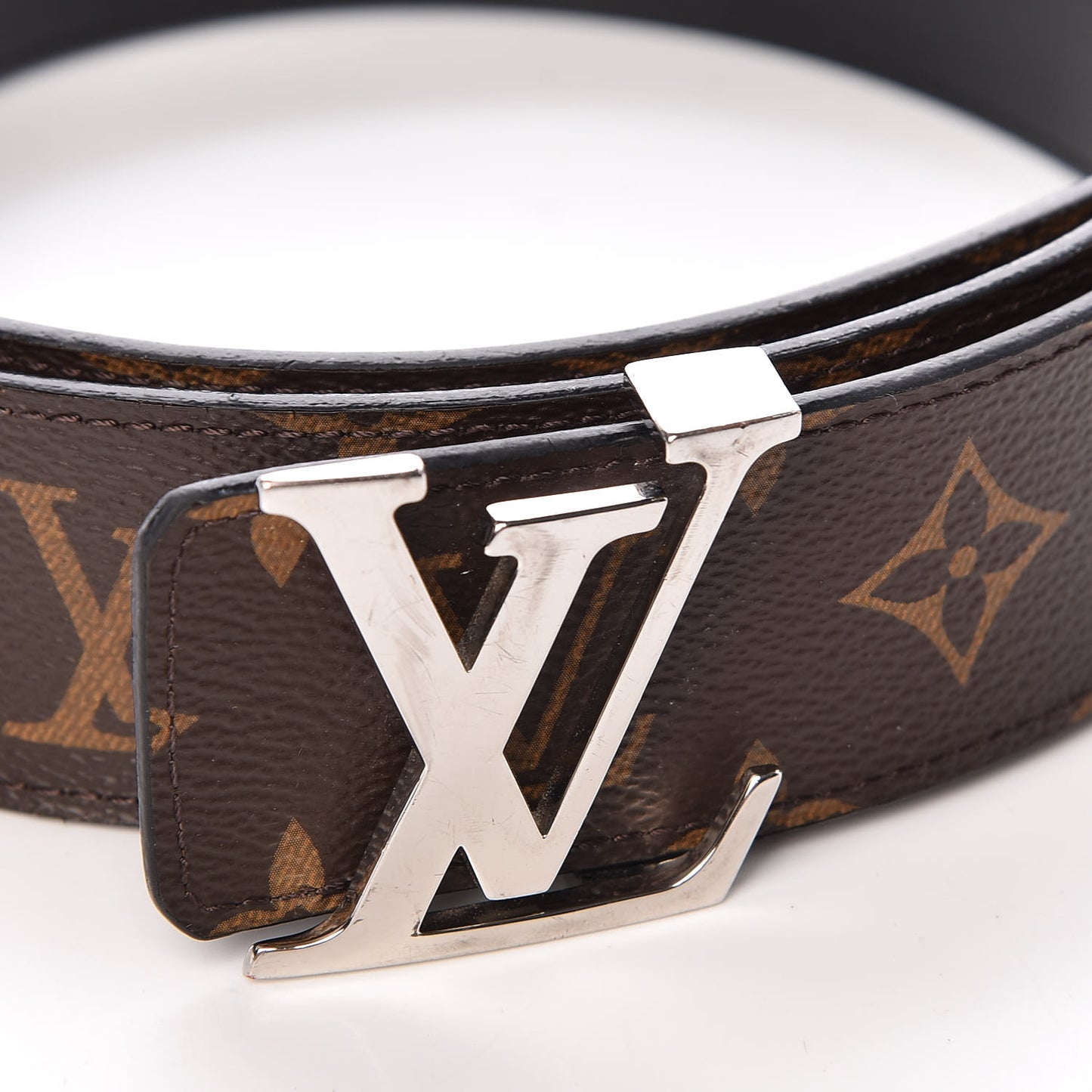 Calfskin Monogram 40mm LV Initiales Reversible Belt 90 36 Black