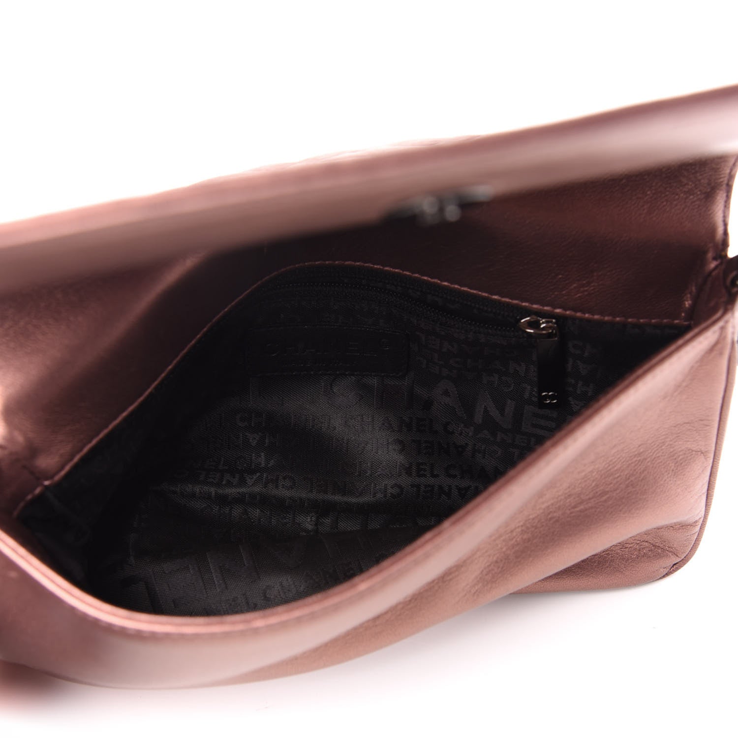 Chanel Metallic Lambskin Camellia Single Flap Bronze 5 of 10