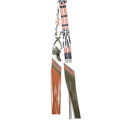 Hermes Silk Lambskin Jumping Fringed Twilly Creme Kaki Beige Dore 2 of 4