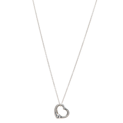 Tiffany Sterling Silver 16mm Elsa Peretti Open Heart Pendant Necklace 1 of 4