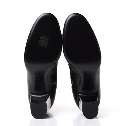 Chanel Lambskin Patent Cap Toe CC Turnlock Ankle Boots 40 Black 6 of 11