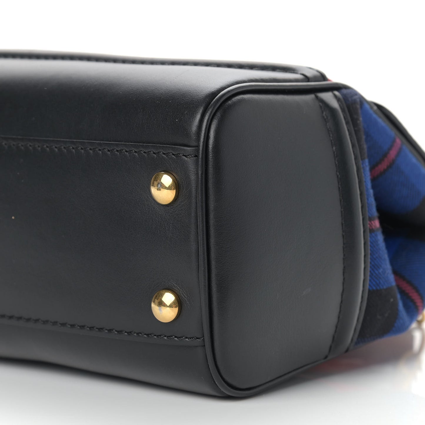 Vitello Tartan Medium Baroque Palazzo Empire Bag Black Rosso