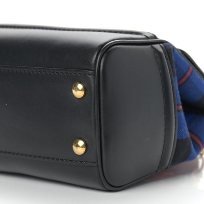Versace Vitello Tartan Medium Baroque Palazzo Empire Bag Black Rosso 8 of 9