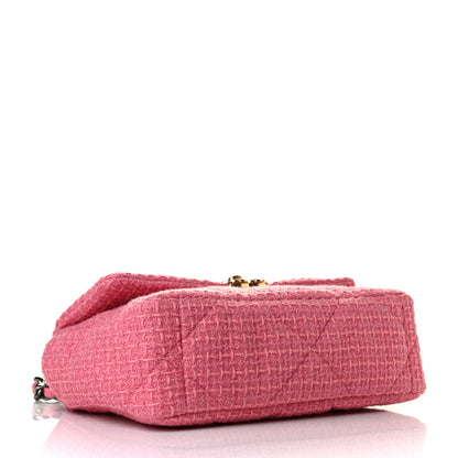 Chanel Metallic Tweed Quilted Medium Chanel 19 Flap Pink 2 of 6