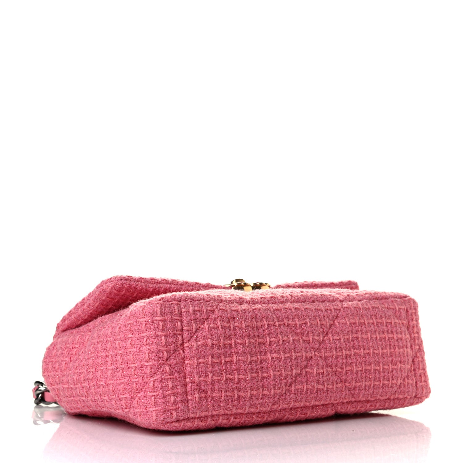 Chanel Metallic Tweed Quilted Medium Chanel 19 Flap Pink 2 of 6