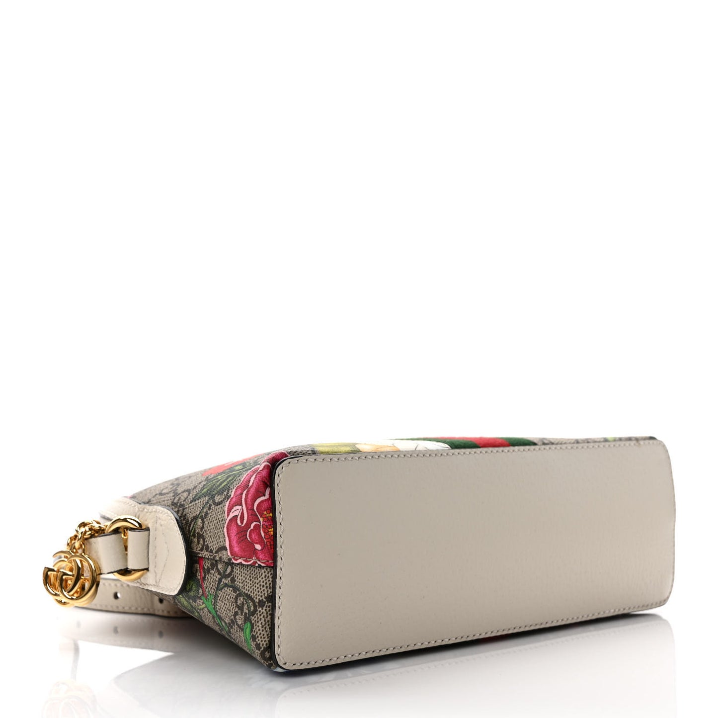 GG Supreme Monogram Flora Web GG Small Ophidia Dome Shoulder Bag White