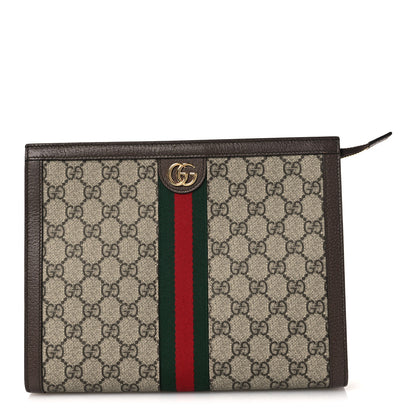 Gucci GG Supreme Monogram Web Ophidia Pouch Brown 1 of 13