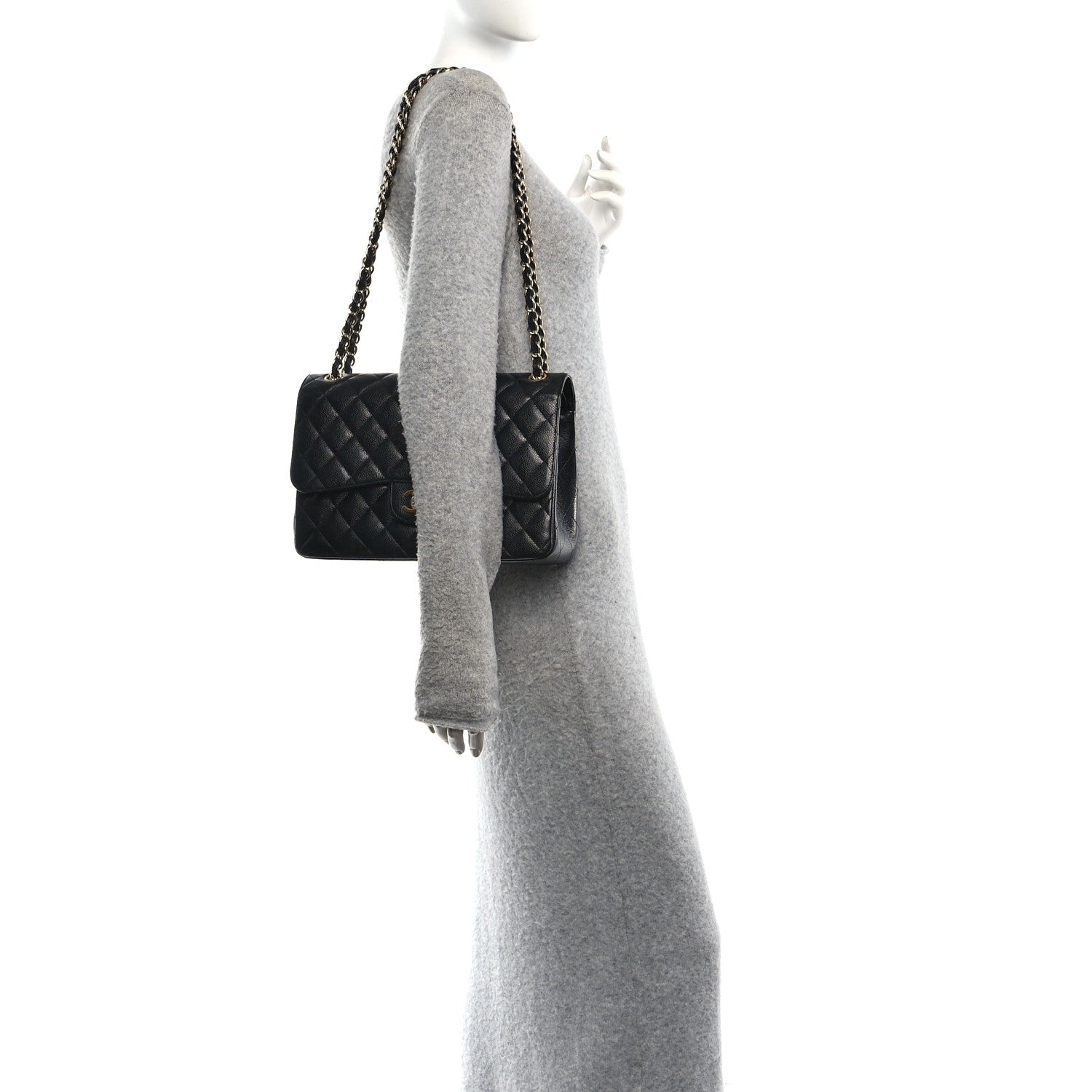 Chanel Caviar Quilted Jumbo Double Flap Black 2 of 10
