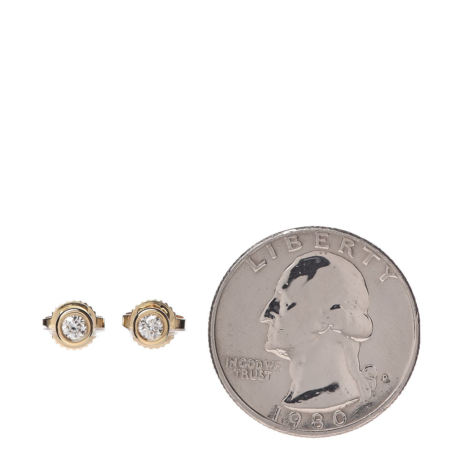 Tiffany 18K Yellow Gold Diamond .16ctw Elsa Peretti Diamonds By The Yard Earrings 2 of 4