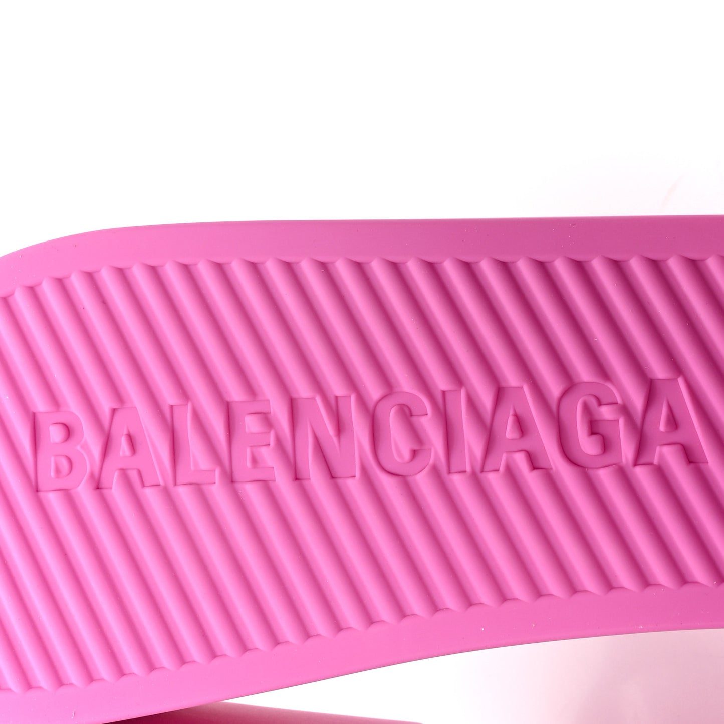 Rubber Chunky Platform Slide Sandals 41 Pink