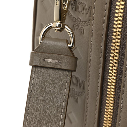 MCM Calfskin Ottomar Monogram Essential Boston Bag Dove Grey 12 of 12