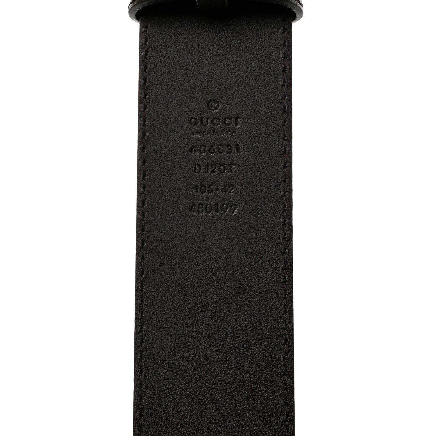 Gucci Textured Dollar Calfskin Double G 40mm Belt 105 42 Dark Cocoa 5 of 6