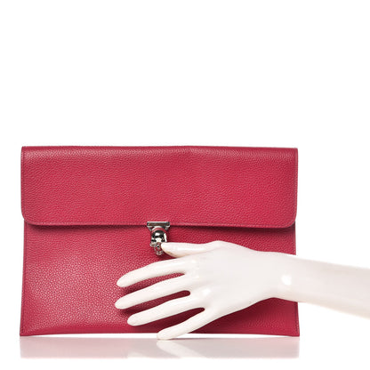 Alexander McQueen Calfskin Skull Envelope Clutch Fuchsia 2 of 8