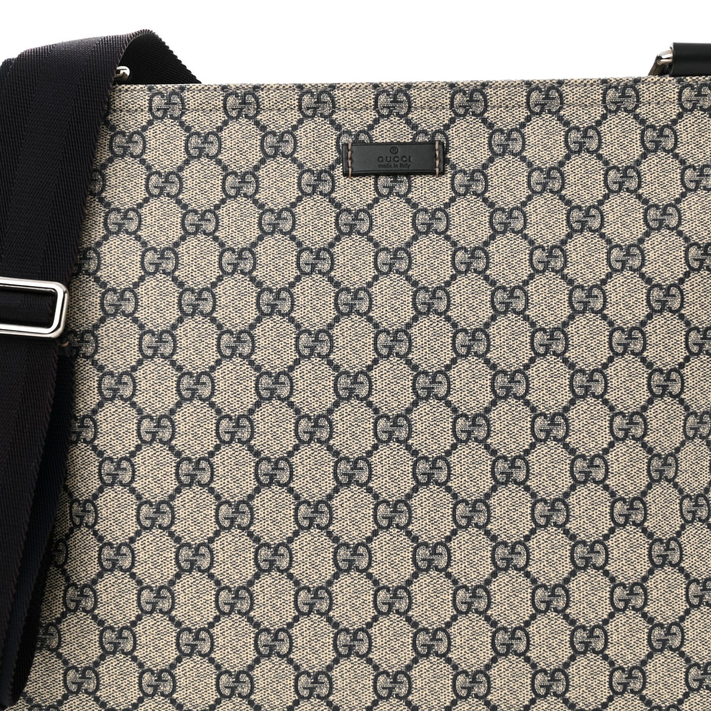 GG Plus Monogram Large Flat Messenger Bag Beige Blue