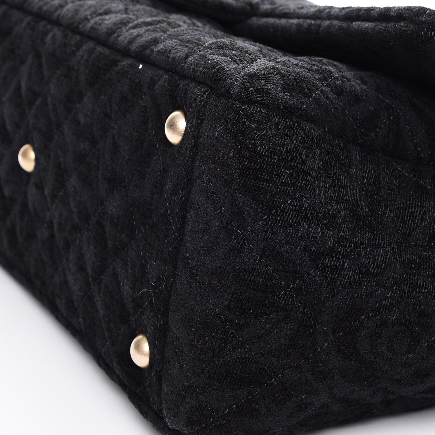 Chanel Velvet Camellia Stamped XXL Travel Flap Bag Black 9 of 9