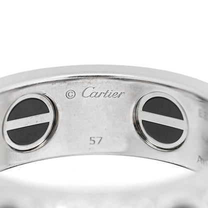 Cartier 18K White Gold Diamond Ceramic LOVE Paved Ring 57 8 4 of 4