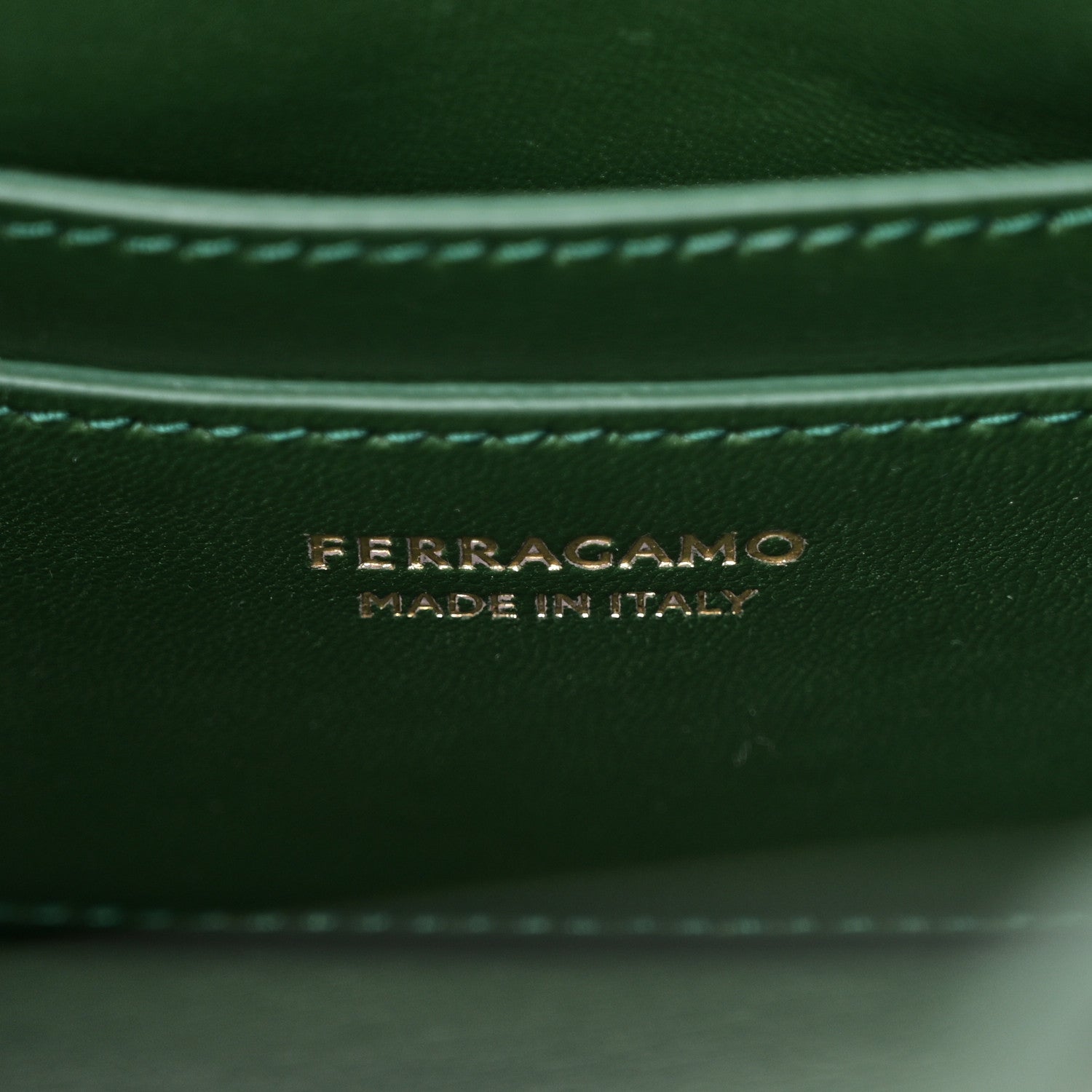 Salvatore Ferragamo Calfskin Mini Hug Bag Forest Green 6 of 9