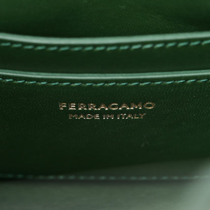 Salvatore Ferragamo Calfskin Mini Hug Bag Forest Green 6 of 9
