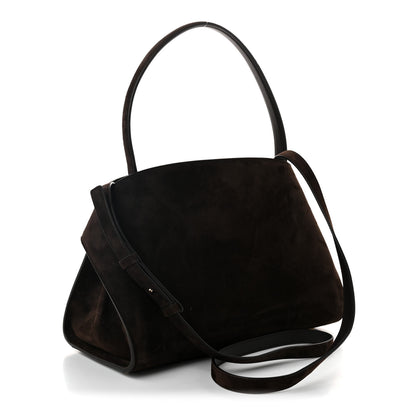 Salvatore Ferragamo Suede Medium Hug Soft Shoulder Bag Testa Di Moro 3 of 9