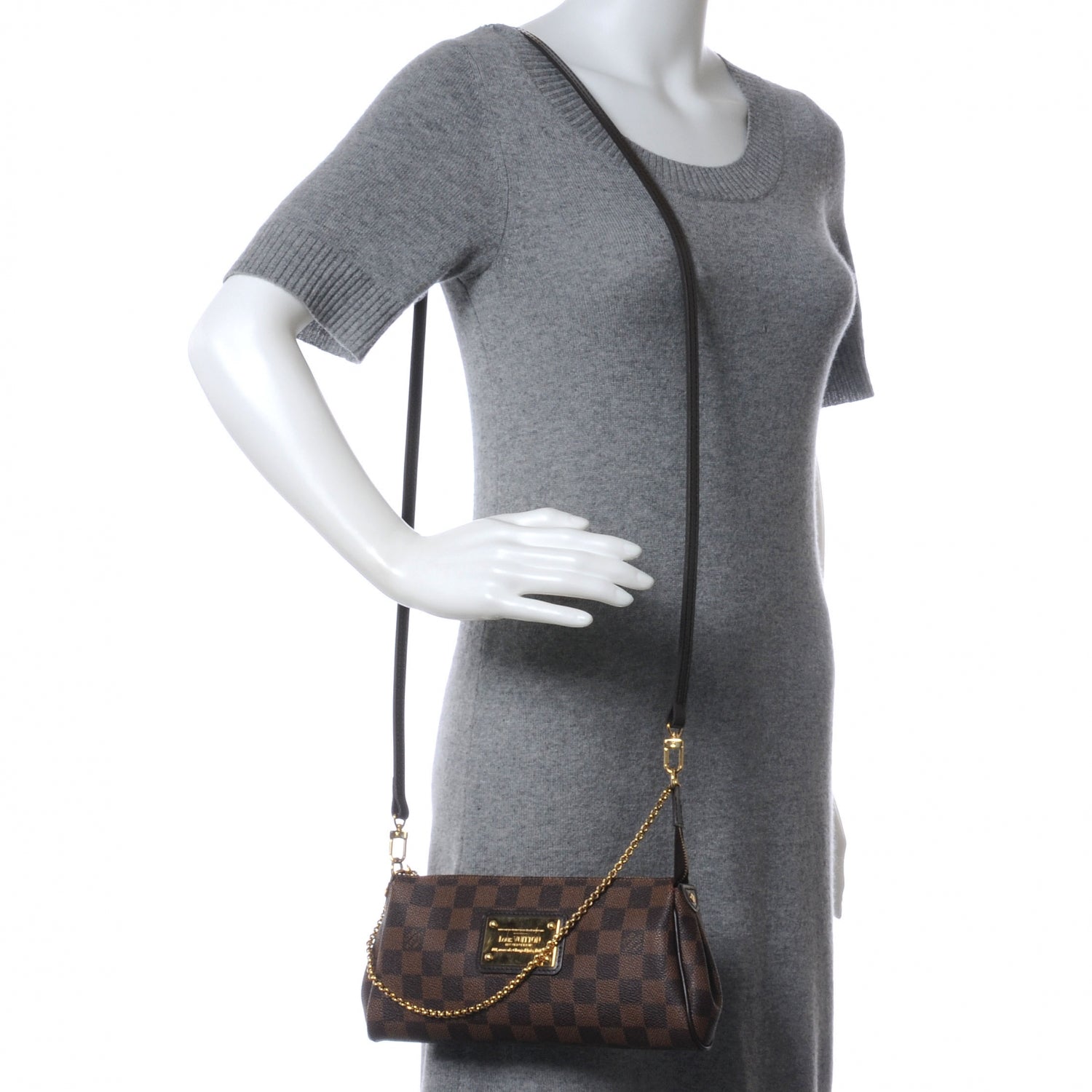 Louis Vuitton Damier Ebene Eva Clutch 2 of 8