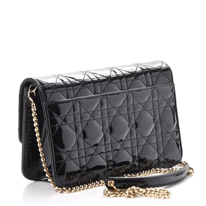 Christian Dior Patent Cannage Miss Dior Promenade Pouch Black 3 of 8