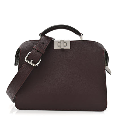 Fendi Cuoio Romano Vitello Cover Glazed Fabric Bi-Color FF 1974 Mini Peekaboo I SEE U Satchel  Ghianda Grezzo 1 of 13