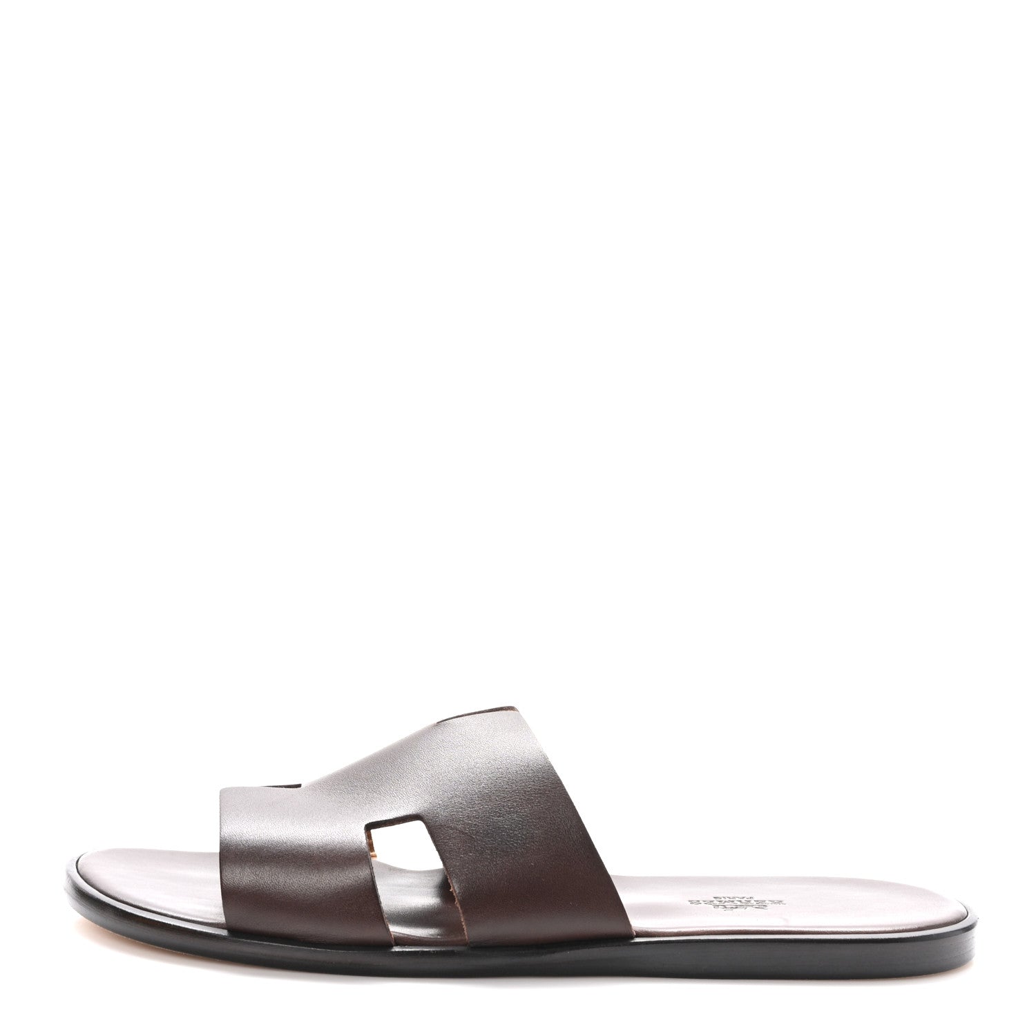 Hermes Calfskin Mens Izmir Sandals 44 Moka 1 of 9