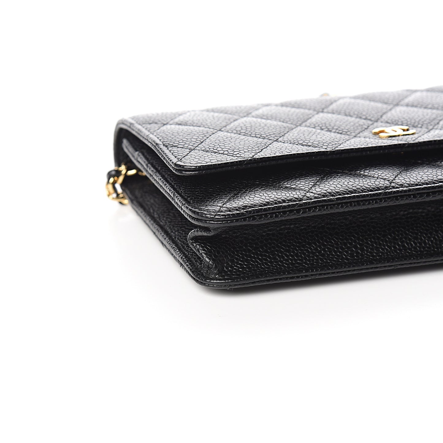 Caviar Quilted Wallet On Chain WOC Black