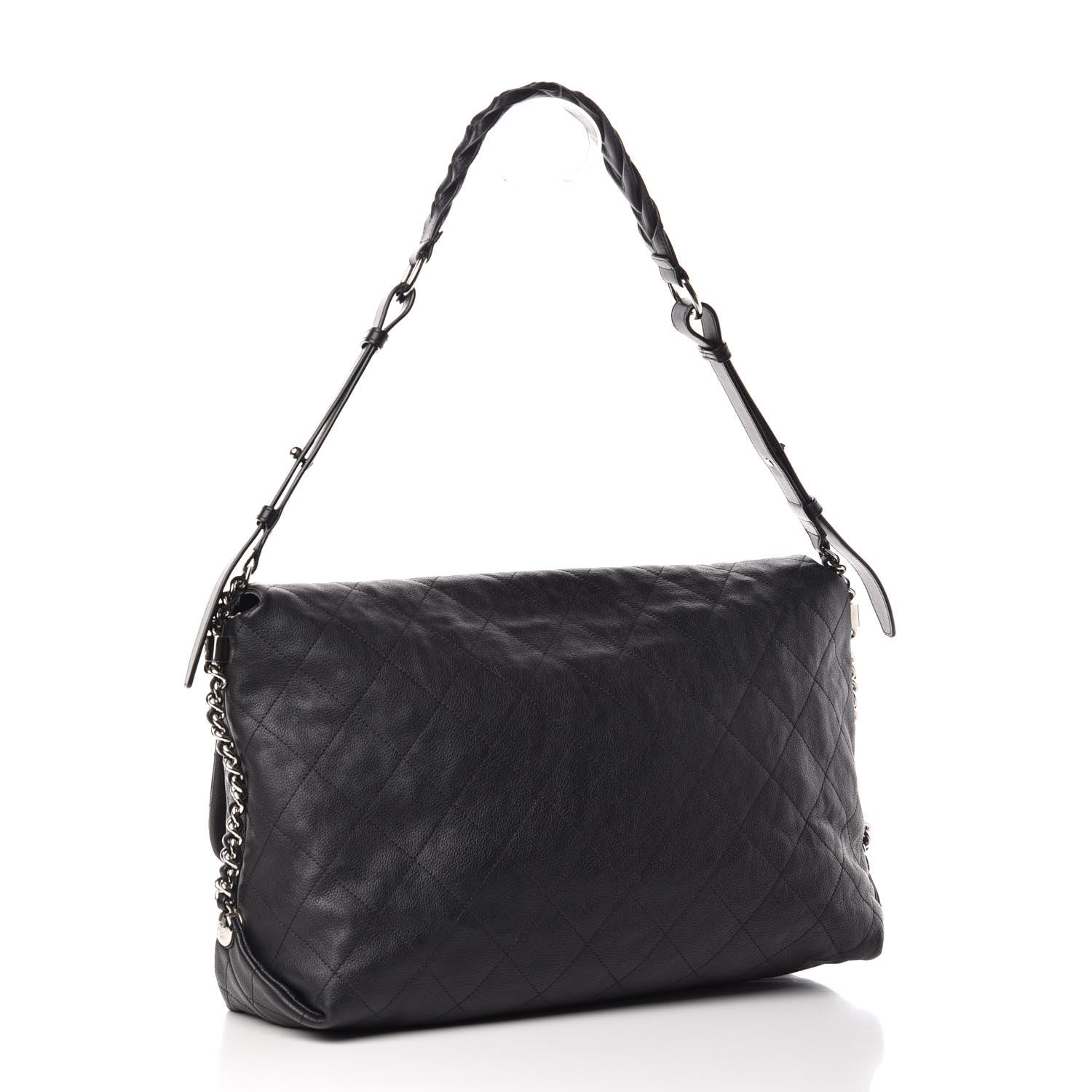 Chanel Grained Calfskin Stitched Large Braided With Style Flap Black 3 of 11