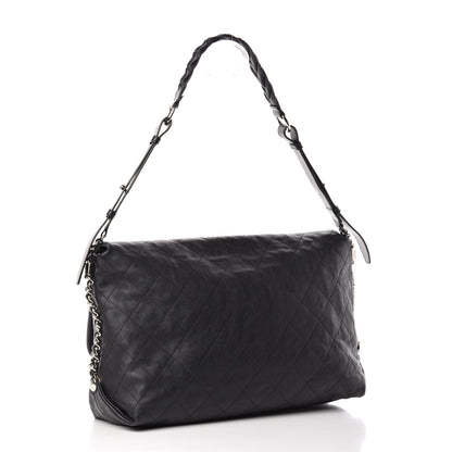 Chanel Grained Calfskin Stitched Large Braided With Style Flap Black 3 of 11