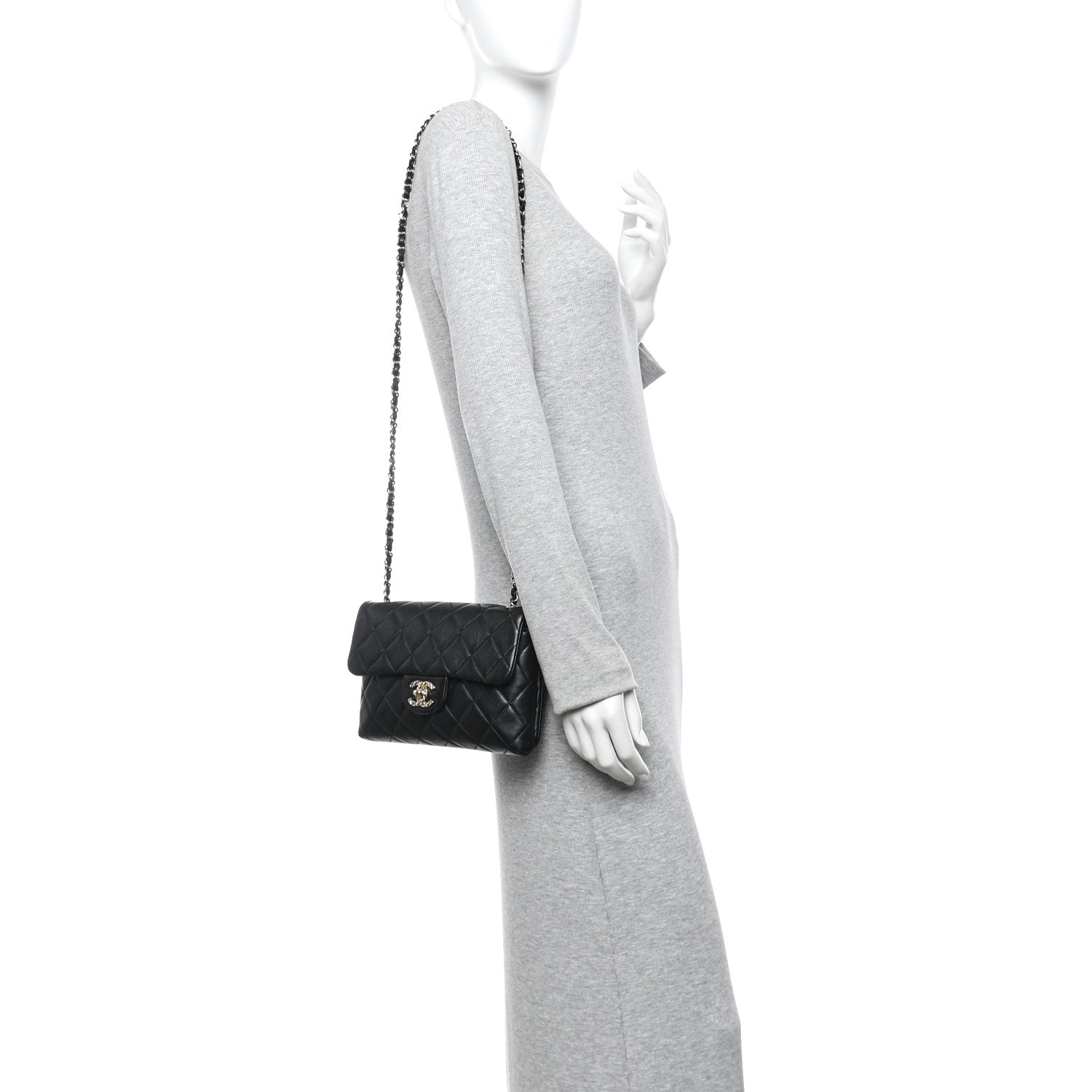 Chanel Lambskin Quilted CC Pocket Clutch With Chain Black 2 of 10