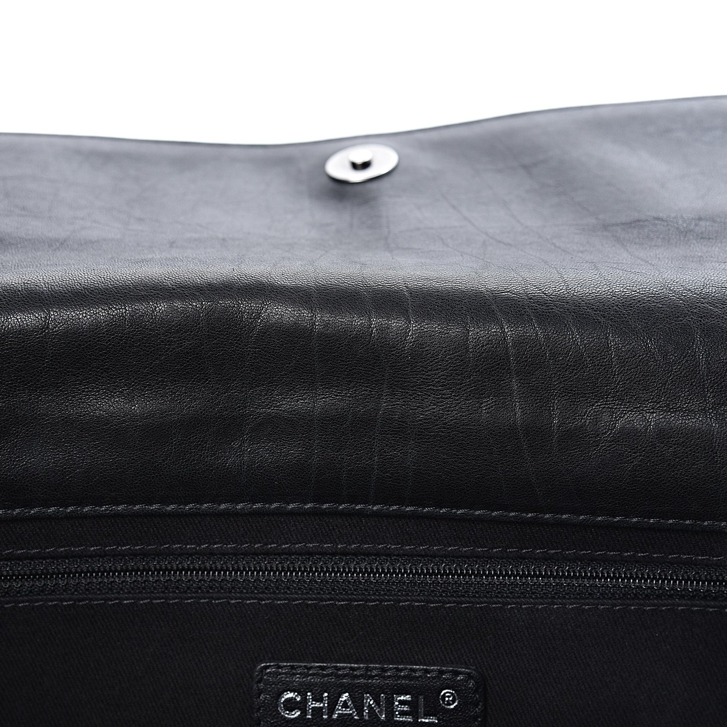 Washed Lambskin Maxi Take Away Flap Bag Black