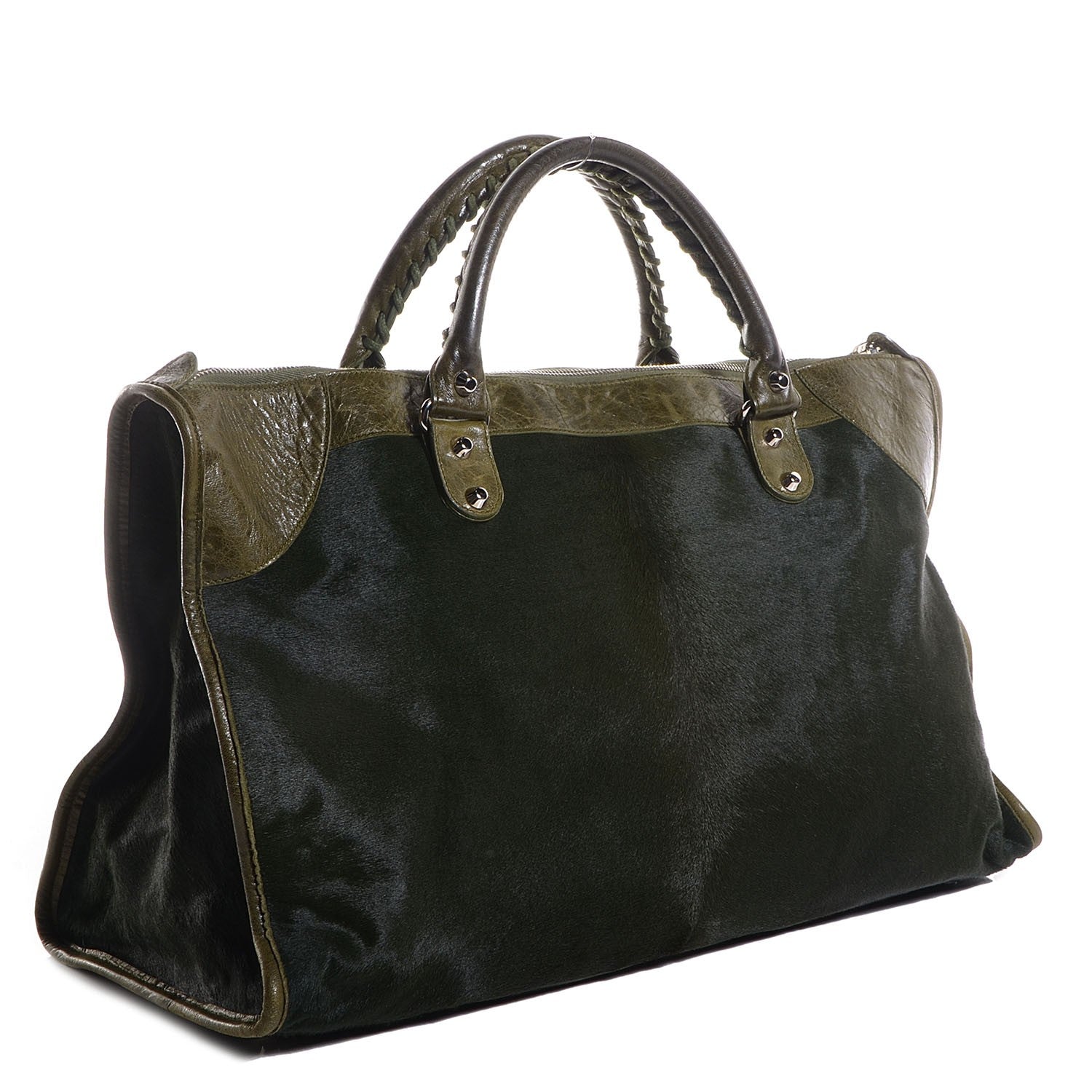 Balenciaga Chevre Pony Hair Work Olive 3 of 11