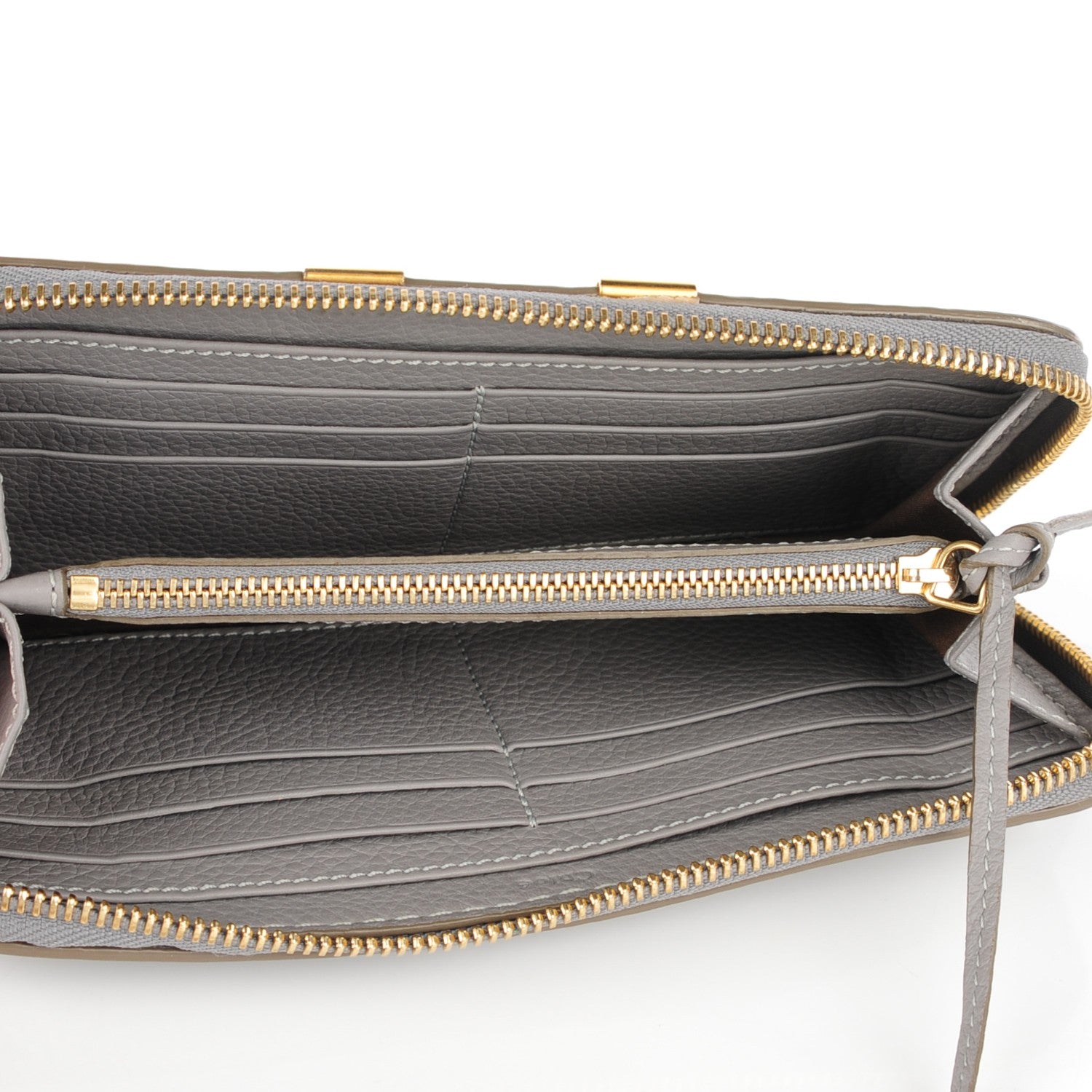 Chloe Calfskin Marcie Long Zip Around Wallet Cashmere Grey 5 of 8
