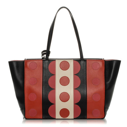 Valentino Garavani Calfskin Carmen Medium Tote Black Deep Rose 1 of 9