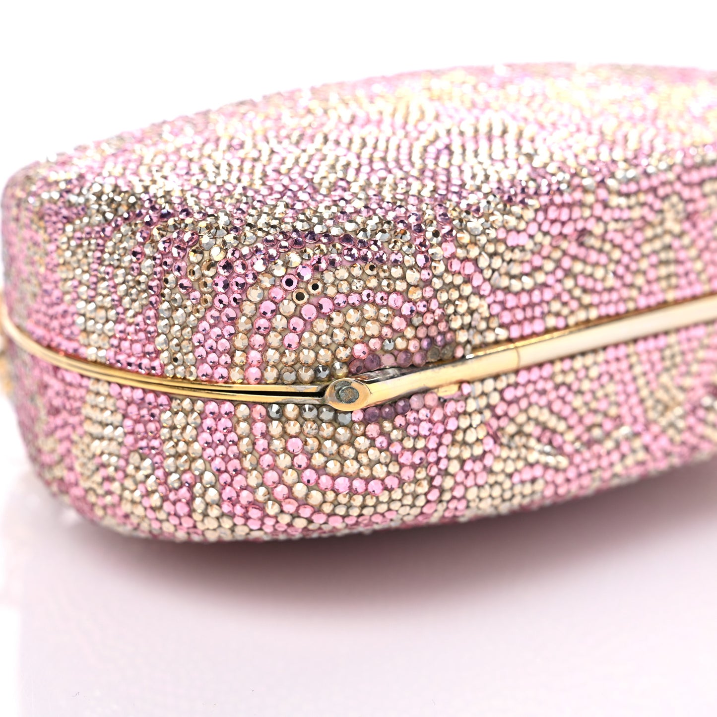 Swarovski Crystal Minaudiere Clutch Pink Gold
