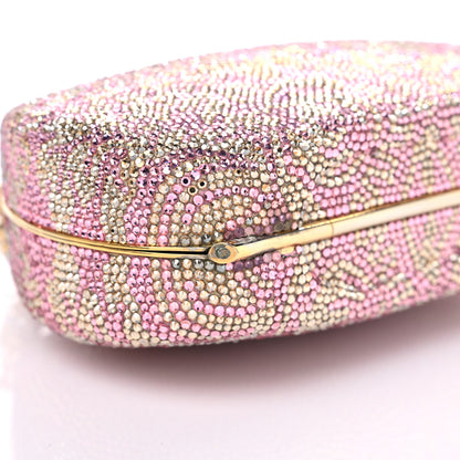 Judith Leiber Swarovski Crystal Minaudiere Clutch Pink Gold 7 of 8